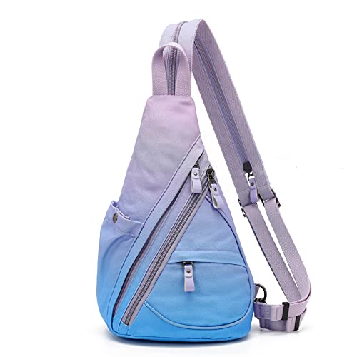 KL928 Canvas Sling Bag - Small Crossbody Backpack Shoulder Casual Daypack Rucksack for Men Women