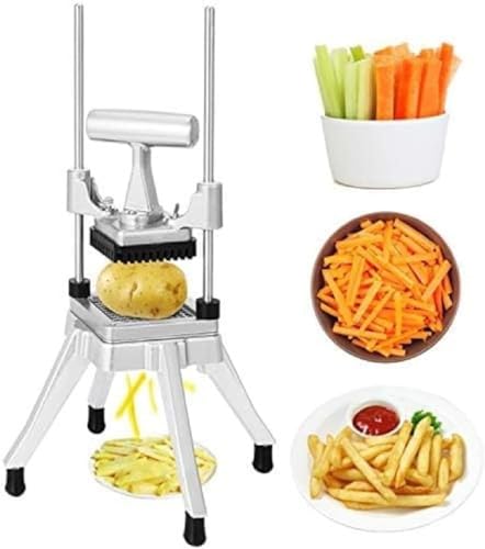 Happybuy Commercial Vegetable Fruit Chopper 1/4' Blade Heavy Duty Professional Food Dicer Kattex French Fry Cutter Onion Slicer Stainless Steel for Tomato Peppers Potato Mushroom