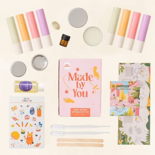 Shea Butter Lip Balm DIY Kit (Made in USA), Creates 10 Luxurious Lip Balms with EVERYTHING Included