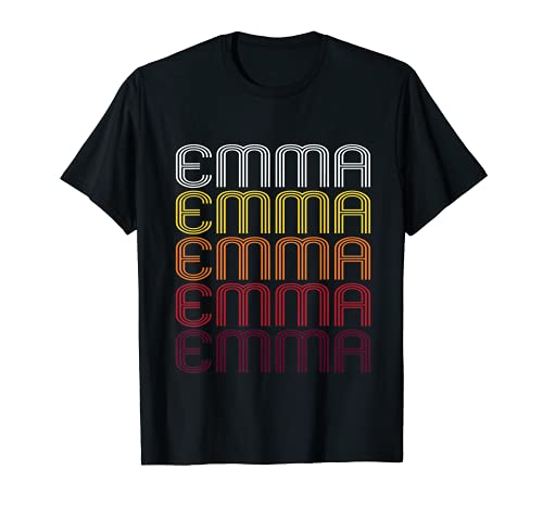 Emma Retro Wordmark Pattern - Vintage Style T-shirt