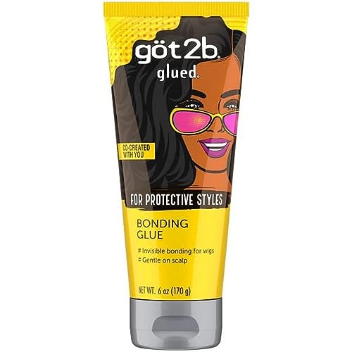 Got2b Glued Bonding Glue, For Protective styles, Gentle on Scalp, Wig Glue 6 oz