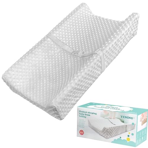 YENING Baby Diaper Changing Pad for Dresser Top with Cover Waterproof Lining Foam Contoured Changing Table Pads Topper 31' x 16' Grey