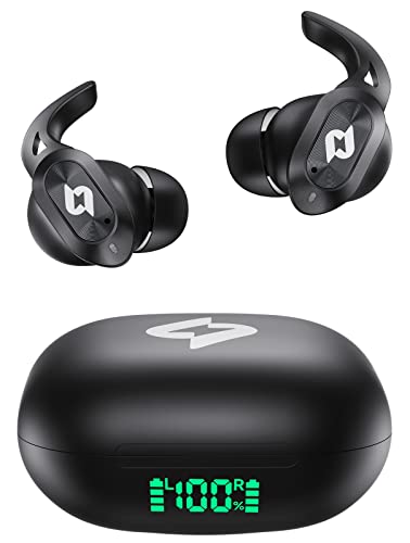 Wireless Earbuds Bluetooth Headphones with Wireless Charging Case 32H Playback LED Display in Ear Earphones Waterproof Ear buds Built in Mic Stereo Bass for iPhone Samsung Android Sport Workout Gym TV