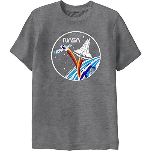 Ripple Junction Youth NASA Shuttle and Satellite Space T-Shirt Officially Licensed X-Small Heather Grey