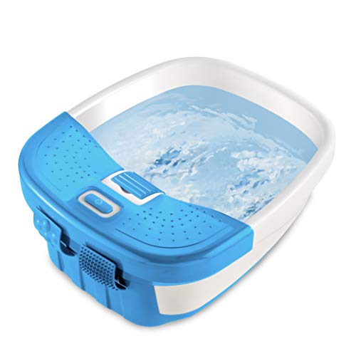 Homedics Bubble Bliss Deluxe Foot Spa with Heat | Massaging Arch, 3 Acupressure Attachments, Splash Guard, Raised Nodes | Creates Bubbles, Improves Circulation, Soothe Tired Muscles, Built-In Storage