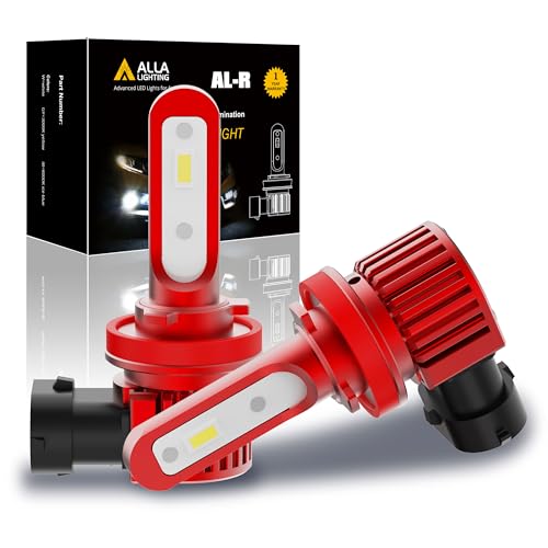 Alla Lighting 5200lm H8 H11 LED Fog Lights or DRL Bulbs, 6000K Xenon White Extreme Super Bright H16 H8LL H11LL 12V LED Lamps Replacement, AL-R Version