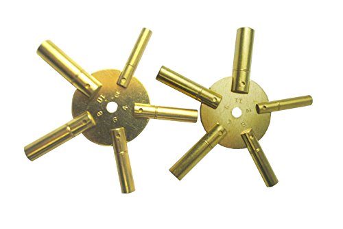 Brass Blessing : Universal Brass Clock/Watch Key Set, Odd & Even Sizes (5025)