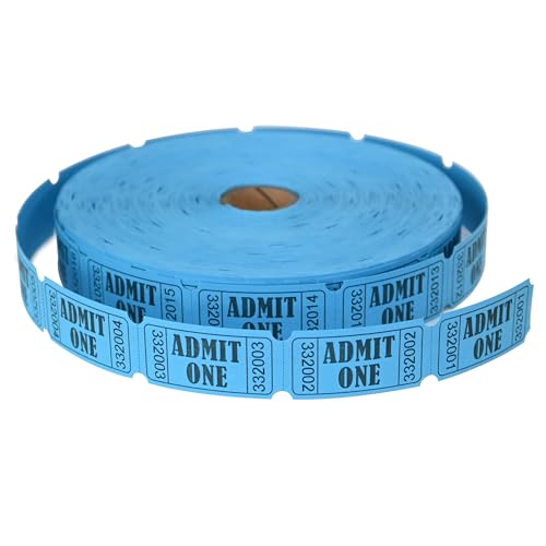 L LIKED 2000 Blue Raffle Tickets with Perforations and Consecutive Numbers,Single Ticket Roll for Events, Carnivals, Door Prizes & Drinks