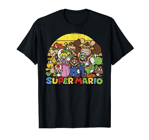 Nintendo Super Mario Group Portrait Vintage T-Shirt