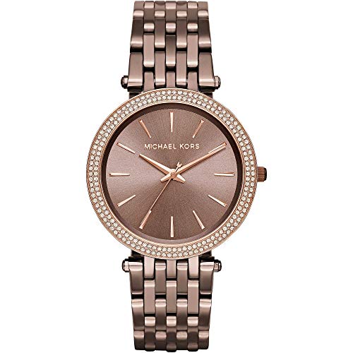 Michael Kors Women's Stainless Steel Japanese-Quartz Watch with Stainless-Steel Strap, Brown, 20 (Model: MK3416)