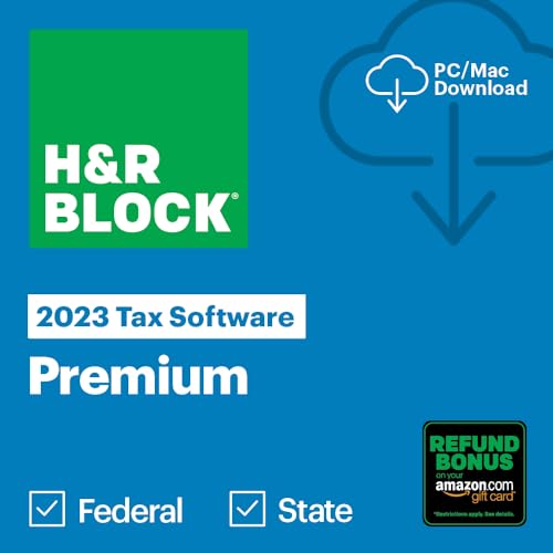 H&R Block Tax Software Premium 2023 with Refund Bonus Offer (Amazon Exclusive) (PC/MAC Download)