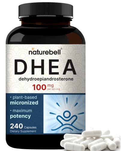 NatureBell DHEA 100mg, 240 Capsules | Extra Strength, Micronized Grade for Better Absorption, Supports Energy Level, Metabolism and Healthy Aging for Men and Women, No GMOs and Made in U.S.A