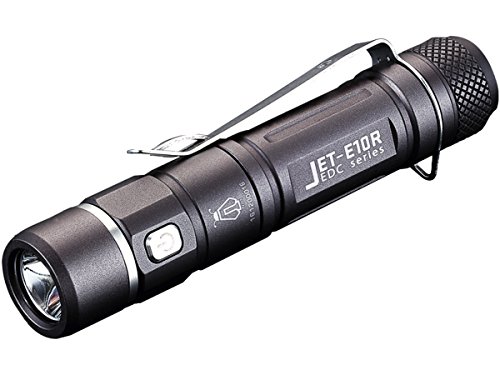 JETBeam E10R Black 650 Lumens E10R LED Rechargeable WaterResistant Flashlight