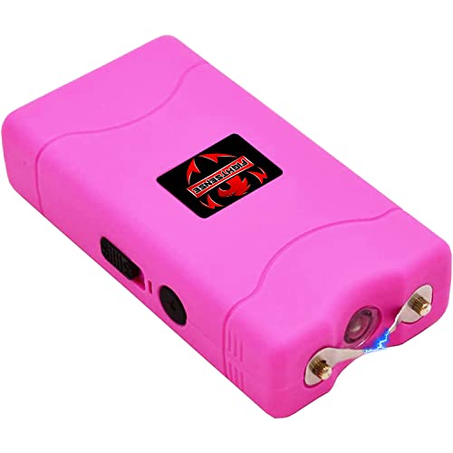 FIGHTSENSE Super Heavy Duty 35 Billion Mini Stun Gun for Self Defense with Bright Led Flashlight, Rechargeable Battery, Nylon Holsters with Belt Loop for Easy Cary (Pink)
