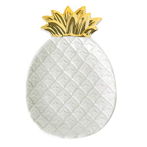 HEKEUOR Pineapple Dish Pineapple Jewelry Dish Ceramic Plate Jewelry Tray Jewelry Holder
