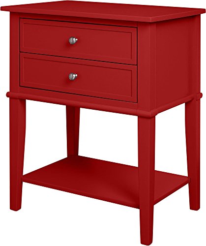 Ameriwood Home Franklin Accent Table with 2 Drawers, Red