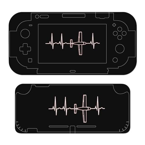 Airplane Pilot Heartbeat Cute Skin Sticker Compatible with Switch Protector Full Wrap Stickers Decal for Switch Lite