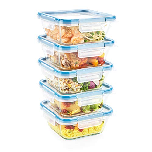Snapware Piece Total Solution Glass Food Storage Containers Set with Plastic Lids, 10 PC