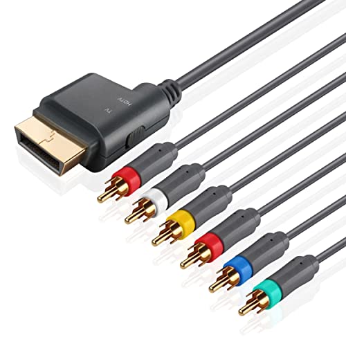 TNP Xbox 360 AV Component Composite Cable Premium HDTV Video & RCA Stereo Cable with SPDIF Audio Out for Microsoft Xbox 360 and Xbox 360 Slim Supports High-Definition Audio & Video Gaming [Xbox 360]