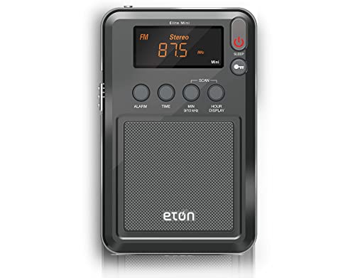 Eton - Elite Mini Compact AM/FM/Shortwave Radio, Internal AM Antenna and Telescoping FM/SW Antenna, Clock and Alarm, Sleep Timer, Custom Leather Case Included, Commitment to Preparedness
