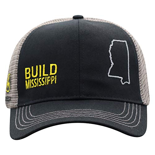 John Deere Build State Pride Cap-Black and Gray-Mississippi