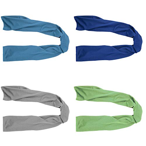 4 Packs Cooling Towel (40'x 12'), Ice Towel, Microfiber, Soft Breathable Chilly Towel Stay Cool for Yoga, Sport, Gym, Workout, Camping, Fitness, Running, Workout & More Activities (Multicolor)