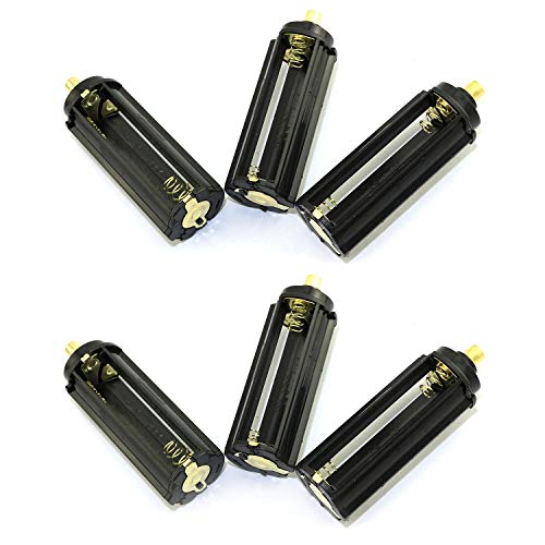 DGZZI 6pcs Black Cylindrical Battery Holder Battery Storage Case for 3 x 1.5V AAA Batteries Flashlight Torch