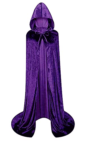 LHJ Adult Halloween Costumes Cape Cloak Knight Witches Vampires Cosplay Purple