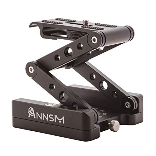 ANNSM Z Flex Tilt Head Camera Tripod Mount Foldable W-Shaped 360° Panoramic Rotatable with Calibration Scales 1/4” Screw Thread Standard Quick Release Plate for DSLR Cameras Canon Sony Nikon Pentax