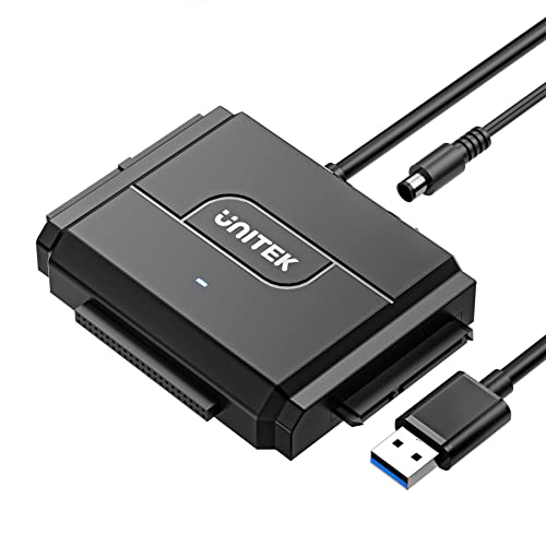 Unitek SATA/IDE to USB 3.0 Adapter, IDE Hard Drive Adapter Kit Recovery Converter for Universal 2.5'/3.5' Inch IDE and SATA External HDD/SSD, Support 10TB