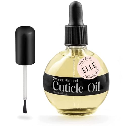 C CARE Sweet Almond Cuticle Oil For Nails - Repairs Cuticles Overnight - Moisturizes and Strengthens Nails and Cuticles - Dropper & Brush included - 2.5oz