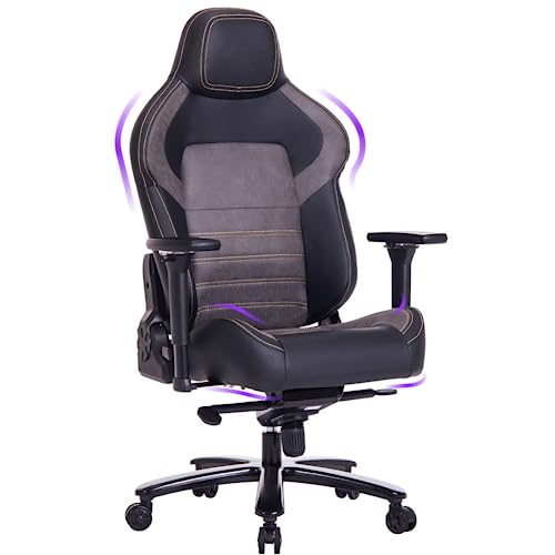 Fantasylab Big and Tall Gaming Chair Gaming Chair for Heavy People 440lb 4D Adjustable Armrest, Memory Foam Lumbar, Metal Base Computer Gaming Chair for Adults