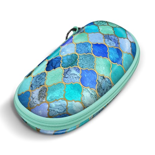Fintie Sunglasses Case with Carabiner, Hard Shell Shockproof Sport Glasses Case Travel Zipper Eyeglasses Case, Cool Jade