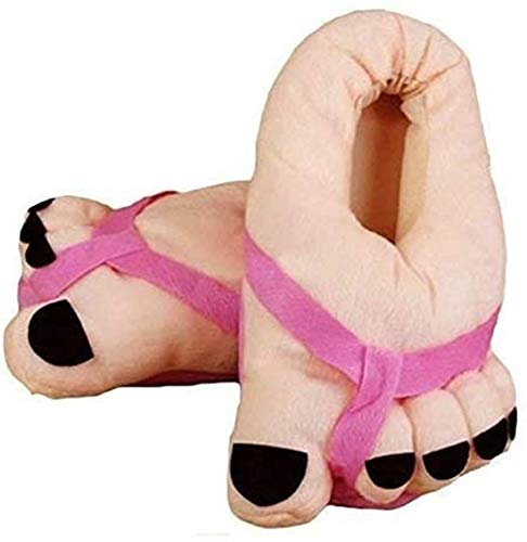 XKONG Big Toe Shoes，Cartoon Toe Shoes，Warm Soft Slippers，Male Female Winter Cartoon Funny Indoor Shoes (Pink)
