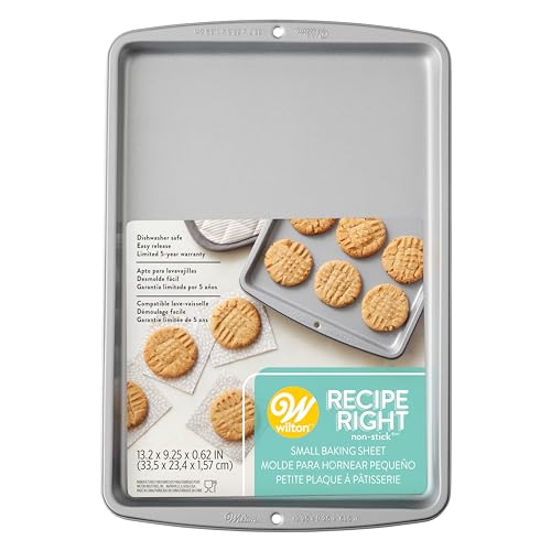 Wilton Recipe Right Small Non-Stick Baking Sheet, Cookie Sheet, 13.2 x 9.25-Inch, Steel
