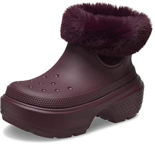 Crocs Unisex Stomp Lined Boots Snow, Dark Cherry, Numeric_11 US Men