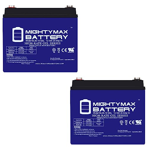 Mighty Max Battery 12V 35AH Gel Battery for Pride Mobility BATLIQ1017-2 Pack