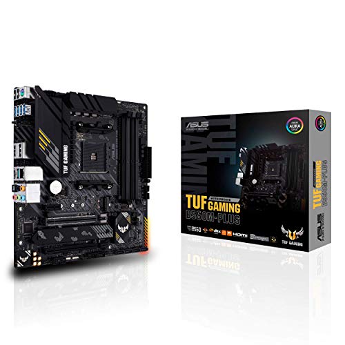 ASUS TUF Gaming B550M-PLUS AMD AM4 (3rd Gen Ryzen) Micro ATX Gaming Motherboard (PCIe 4.0, 2.5Gb LAN, BIOS Flashback, HDMI 2.1, USB 3.2 Gen 2, Addressable Gen 2 RGB Header and Aura Sync)
