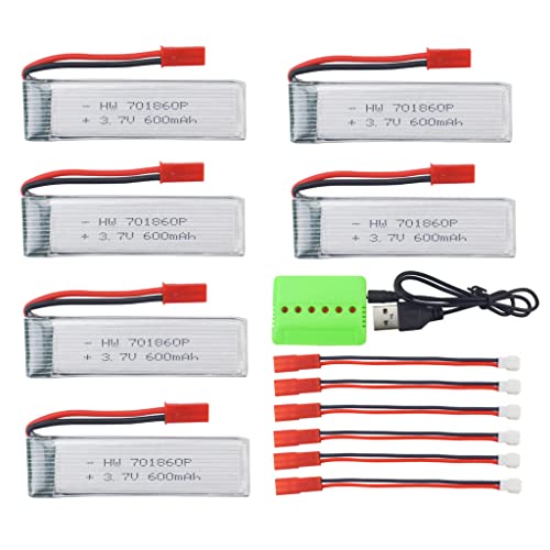 sea jump Model Aircraft Battery 6pcs 3.7 600mAh for UDI U817 U818A for V959 V222 V929 for S032 Four-axis Aircraft Helicopter Battery Charger Upgrade Accessories
