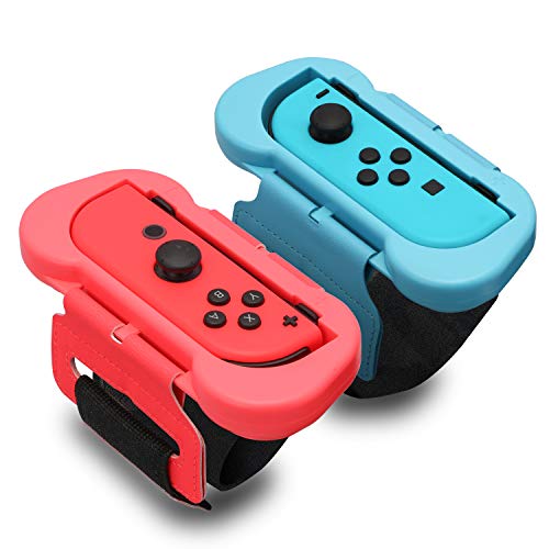 Switch Dance Wrist Bands, Switch Wrist Straps Compatible with Dance 2023 2022 2021 2020 and Nintendo Switch Sports Game - 2 Packs (Fit for 4.72-7.5 inches Wrist Circumference) - Blue and Red