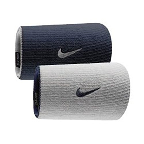 Nike Dri-fit Doublewide Wristbands Home & Away 2pk Obsidian | White