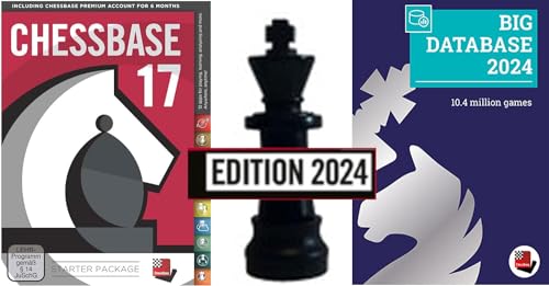 ChessBase 17 Starter Package EDITION 2024: ChessBase 17 Chess Database Management Software Program Bundled with Big Database 2024 and ChessCentral's Chess King Flash Drive