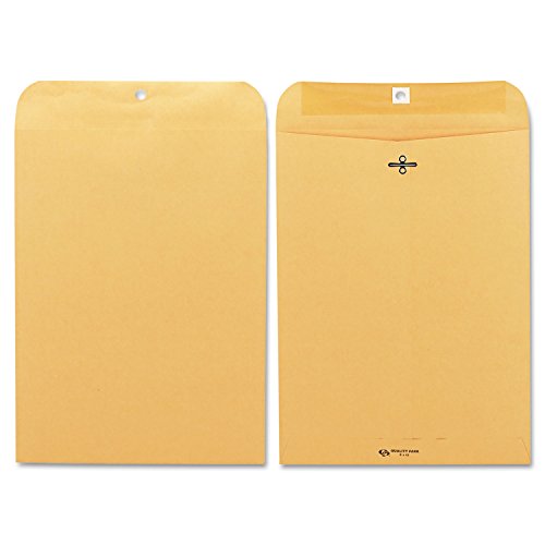Quality Park 9 x 12 Clasp Envelopes with Deeply Gummed Flaps, Great for Filing, Storing or Mailing Documents, 28 lb Brown Kraft, 100 per Box (QUA37890)