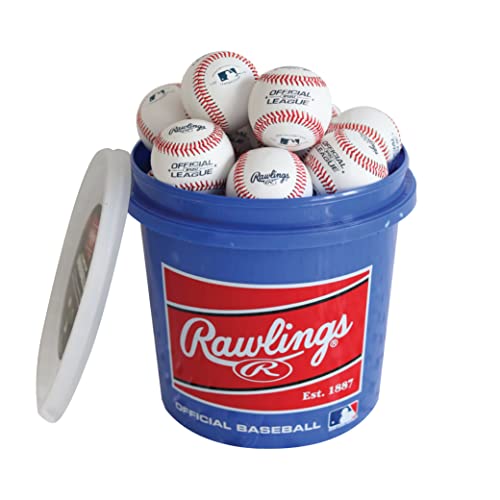 Rawlings | GAME USE Baseballs | Youth/12U | Game/Practice Use | Bucket , 28 oz, white, 24 Count(Pack of 1)