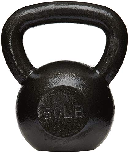 Amazon Basics Cast Iron Kettlebell, 50 pounds, Black