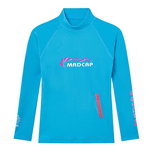 MADCAP Girls' UV Sun Protection Long-Sleeve Rash Guard (Blue, 14-L)