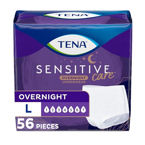 TENA Incontinence Underwear for Women, Overnight Absorbency, Intimates - Large - 56 Count