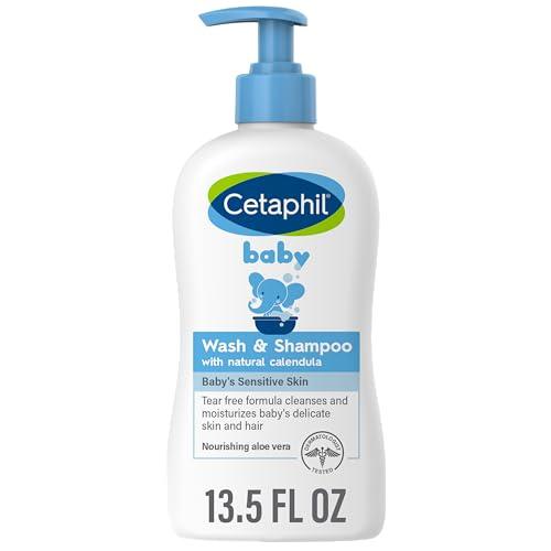 Cetaphil Baby Wash & Shampoo with Organic Calendula, Mother's Day Gifts, Tear Free, Paraben, Colorant and Mineral Oil Free, 13.5 Fl. Oz