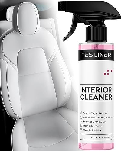 Tesla White Seat Cleaner for Stains, Blue Dye - Biodegradable, Interior Tesla Cleaning Products for Vegan Leather - Seats, Dash, Console, Doors | Tesla Model 3 Y S X Car Accessories for 2023 & 2024