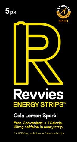 Revvies Energy Strips | Cola Lemon | 50 strips | 40mg Caffeine Strip | 2 strip = coffee/energy drink | Less than 2 Calories | Vegan | 10 x 5PK…